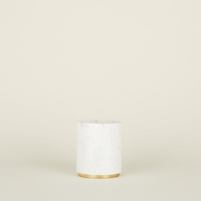 Simple Marble and Brass Utility Canister Utensil Holders Hawkins New York 