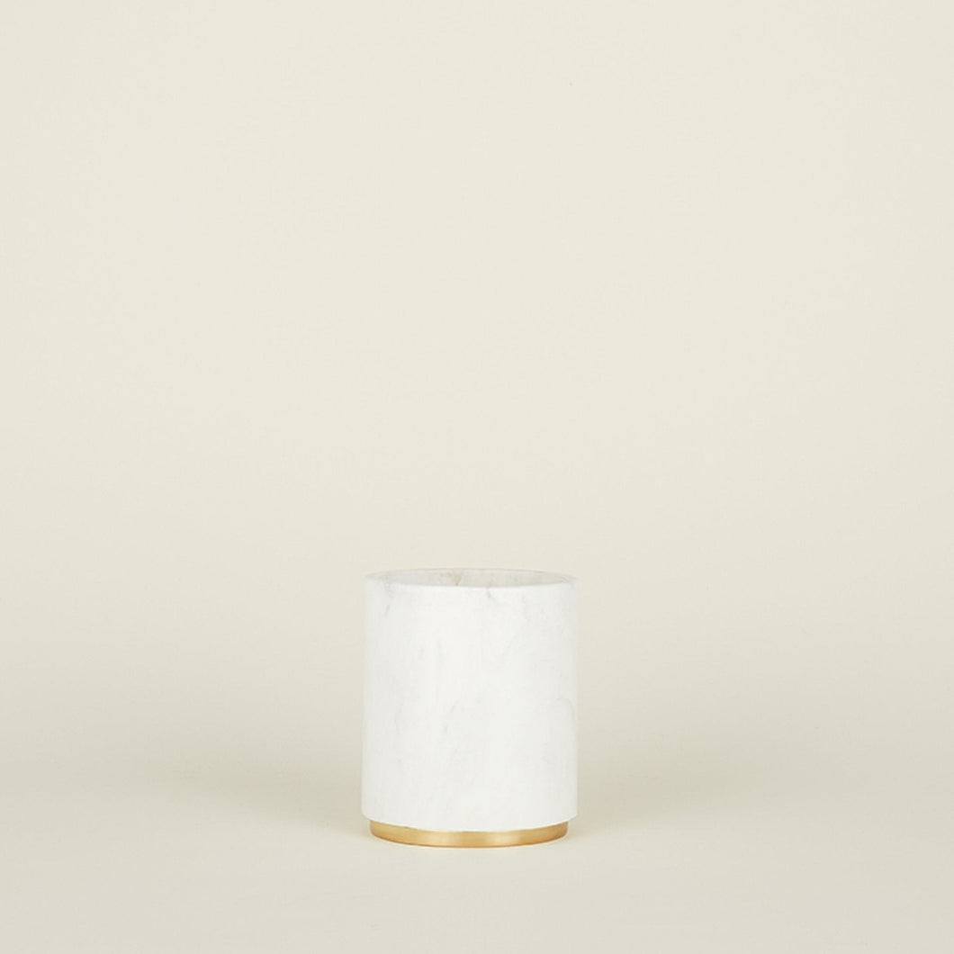 Simple Marble and Brass Utility Canister Utensil Holders Hawkins New York 