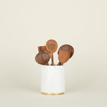 Load image into Gallery viewer, Simple Marble and Brass Utility Canister Utensil Holders Hawkins New York 
