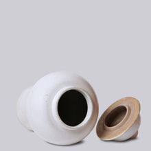 Load image into Gallery viewer, 21&quot; Rustic Plain White Porcelain Temple Jar Sculpture &amp; Decorative Art Cobalt Guild 
