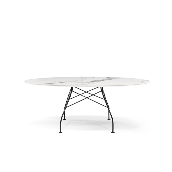 Glossy Outdoor Oval Table in Marble Finish OUTDOOR FURNITURE Kartell 