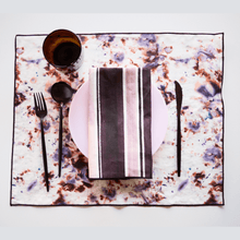 Load image into Gallery viewer, Rose Stripe + Rose Marble Set Placemats Goldie Home Rose Marble Placemats with Rose Stripe Napkins 
