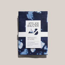 Load image into Gallery viewer, Tie-dye Denim Linen Napkins, Set of 4 Napkins Atelier Saucier 
