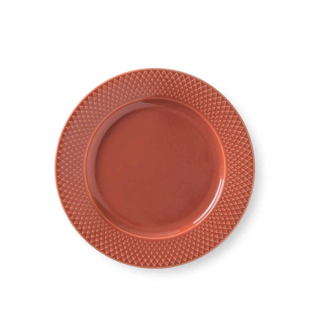 Rhombe Color Lunch Plate Side Plates Lyngby Terracotta 9.1