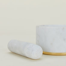 Load image into Gallery viewer, Simple Marble and Brass Mortar and Pestle Mortar &amp; Pestles Hawkins New York 
