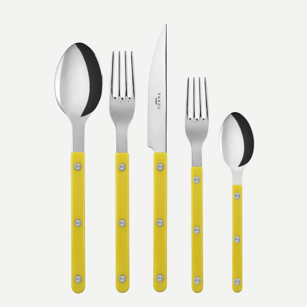 Bistrot, Solid Yellow Sabre Flatware Set of 20 