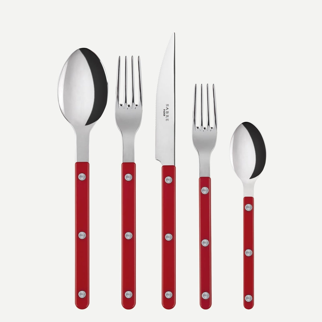 Bistrot, Solid Red Sabre Flatware Set of 20 