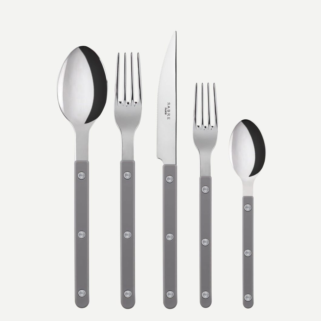 Bistrot, Solid Grey Sabre Flatware Set of 20 