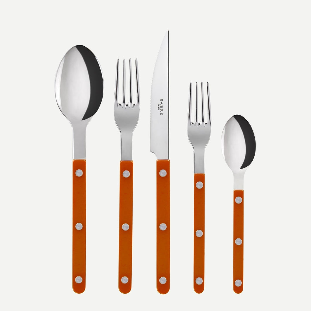 Bistrot, Solid, Orange Sabre Flatware Set of 20 