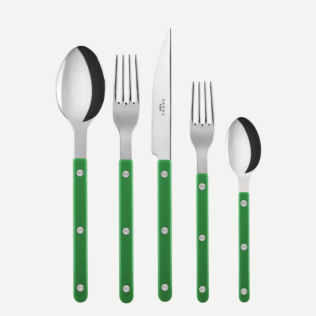 Bistrot, Solid Garden Green Sabre Flatware Set of 20 