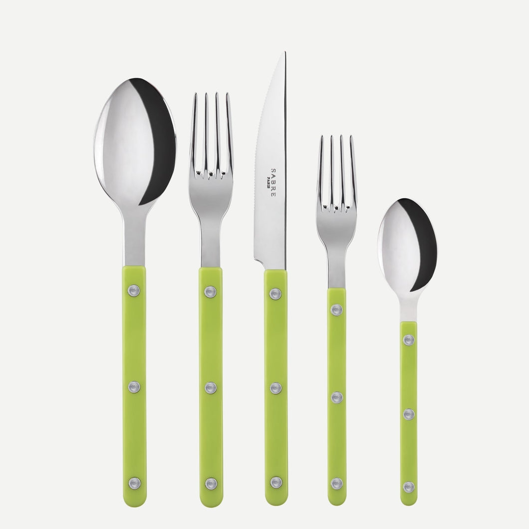 Bistrot, Solid Lime Sabre Flatware Set of 20 