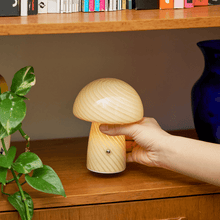 Load image into Gallery viewer, Portable Mini Glass Mushroom Lamp, Butter Portable Lamps Humber 
