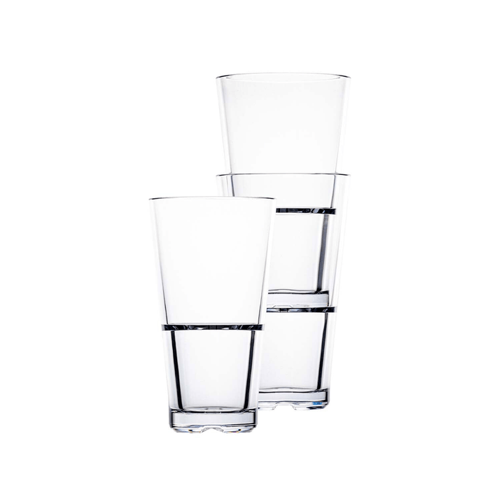 Club Stack Cooler Glass - Set of 6 Outdoor Drinkware Bold Drinkware 