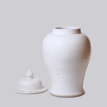 Load image into Gallery viewer, 25&quot; Rustic Plain White Porcelain Temple Jar Sculpture &amp; Decorative Art Cobalt Guild 
