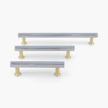 Load image into Gallery viewer, Mod Cabinet Pull Hardware Hapny Home Polished Chrome &amp; Satin Brass (CSB) 3.78&quot; 
