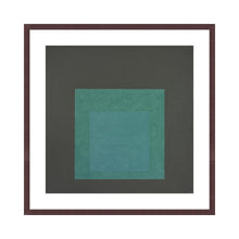 Load image into Gallery viewer, Homage to the Square (1963) by Josef Albers Artwork 1000Museums Dark Wood Frame 22x28 
