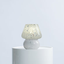 Load image into Gallery viewer, Glass Mushroom Table Lamp, Mini, White Confetti Table &amp; Desk Lamps Humber 
