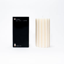 Load image into Gallery viewer, Floral Pillar Candle Candles Powered by People 
