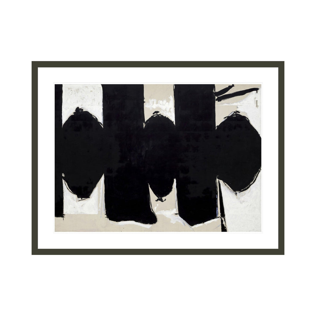 Elegy to the Spanish Republic, No. 110 by Robert Motherwell Artwork 1000Museums Black Frame 32x40 