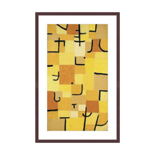 Load image into Gallery viewer, Signs in Yellow by Paul Klee Artwork 1000Museums Dark Wood Frame 32x40 
