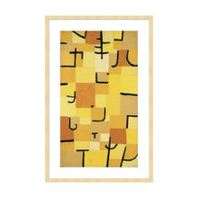 Load image into Gallery viewer, Signs in Yellow by Paul Klee Artwork 1000Museums Light Wood Frame 22x28 
