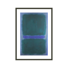 Load image into Gallery viewer, Untitled (BlueGreen, Blue on Blue Background) by Mark Rothko Artwork 1000Museums Black Frame 32x40 
