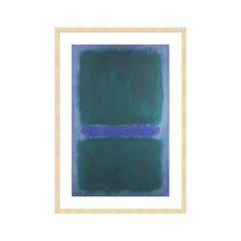 Load image into Gallery viewer, Untitled (BlueGreen, Blue on Blue Background) by Mark Rothko Artwork 1000Museums Light Wood Frame 22x28 

