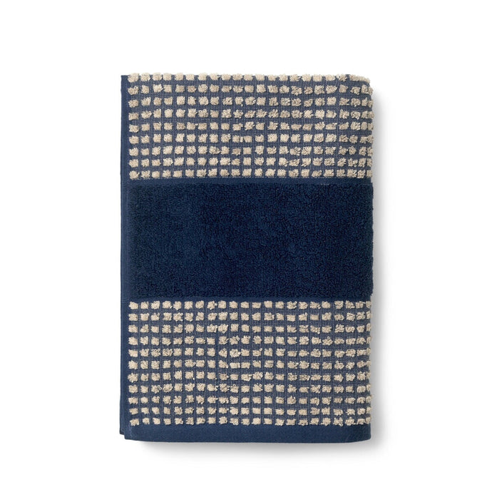 Check Towels, Dark Blue / Sand Bath Towels JUNA 