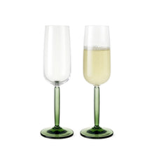 Load image into Gallery viewer, Hammershøi Champagne Glass, Set of 2 Wine Glasses Kähler Green 
