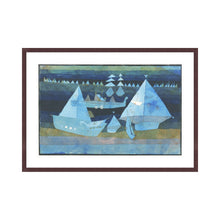 Load image into Gallery viewer, Little Regatta by Paul Klee Artwork 1000Museums Dark Wood Frame 32x40 
