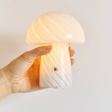 Load image into Gallery viewer, Portable Mini Glass Mushroom Lamp, White lighting Humber 
