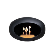 Load image into Gallery viewer, Bioethanol Wall Fireplace, Black Fireplace Le Feu Rose Gold Plate 
