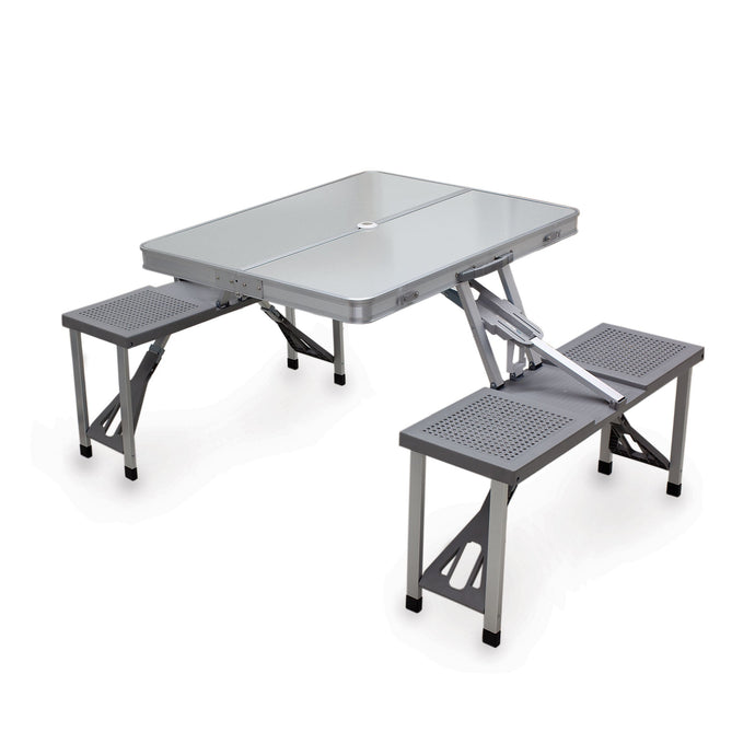 Aluminum Portable Picnic Table with Seats Outdoor Dining Tables Picnic Time 