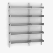 Load image into Gallery viewer, Slot Shelving, Double Shelving Case Furniture Silver 35.4&quot;w 23.6&quot;w
