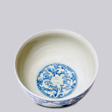 Load image into Gallery viewer, Blue and White Porcelain Peony Large Bowl Sculpture &amp; Decorative Art Cobalt Guild 
