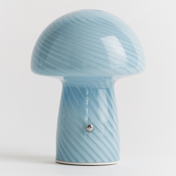 Portable Mini Glass Mushroom Lamp, Blue lighting Humber 