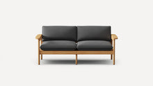 Load image into Gallery viewer, Dunes Teak 2-Seat Sofa Outdoor Lounge Chairs Burrow Charcoal 

