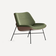 Load image into Gallery viewer, Vesper Wood &amp; Fabric Lounge Chair Accent Chairs Burrow Moss Green/Walnut 
