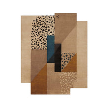 Load image into Gallery viewer, Art Deco 2 Area Rugs Nordic Knots Brown 8&quot; X 8&quot; Sample 
