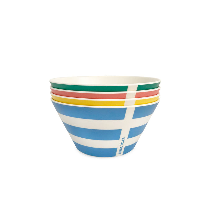 Assorted Stripe Cereal Bowls, Set of 4 Outdoor Tableware Xenia Taler 