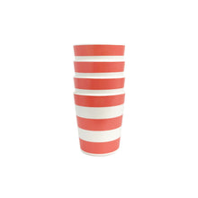 Load image into Gallery viewer, Red Stripe Cups, Set of 4 Outdoor Drinkware Xenia Taler 
