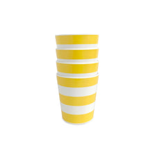 Load image into Gallery viewer, Yellow Stripe Cups, Set of 4 Outdoor Drinkware Xenia Taler 
