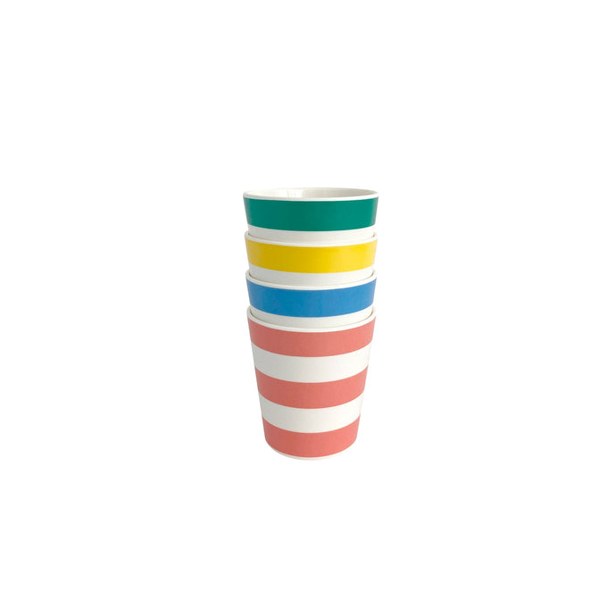 Assorted Stripe Cups, Set of 4 Outdoor Drinkware Xenia Taler 