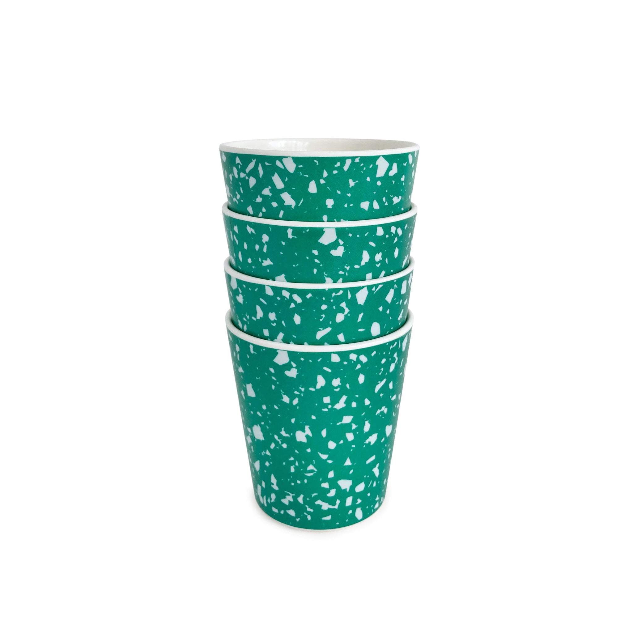 Green Terrazzo Cups, Set of 4 – Afternoon Light