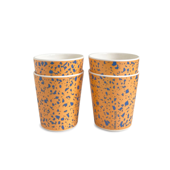 Orange Terrazzo Cups, Set of 4 Outdoor Drinkware Xenia Taler 