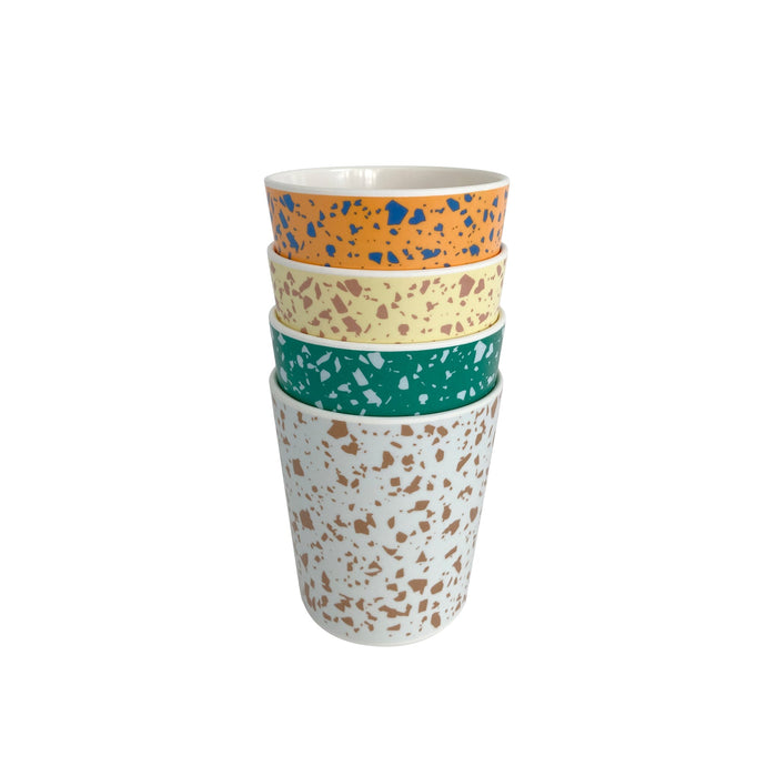 Assorted Terrazzo Cups, Set of 4 Outdoor Drinkware Xenia Taler 