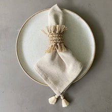 Load image into Gallery viewer, Fringes Napkin Ring - set of 4 Napkins + Rings Powered by People 
