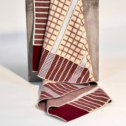 Burgundy Vintage Bauhaus Hangai Mountain Textiles 