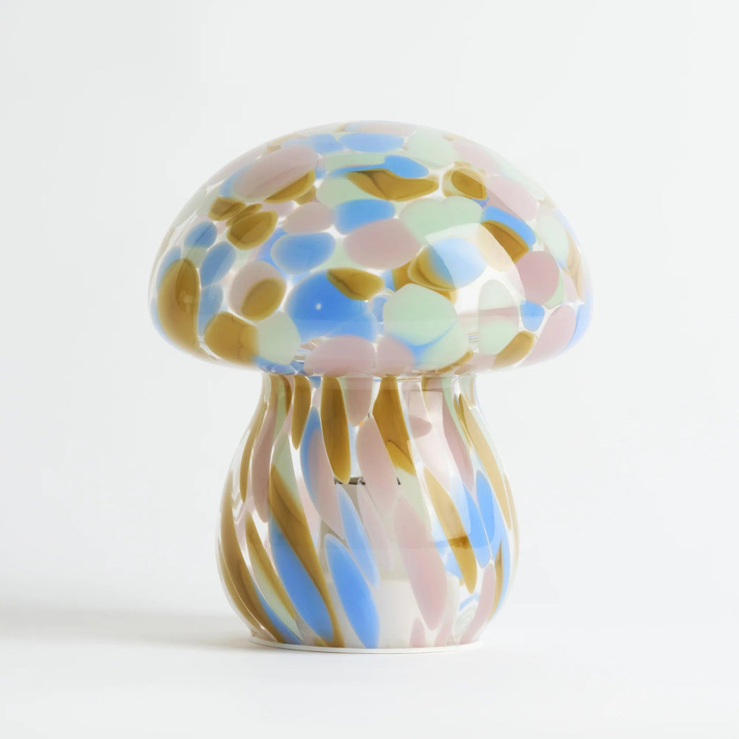 Portable Chubby Open Top Glass Mushroom Lamp, Kaleidoscope Portable Lamps Humber 