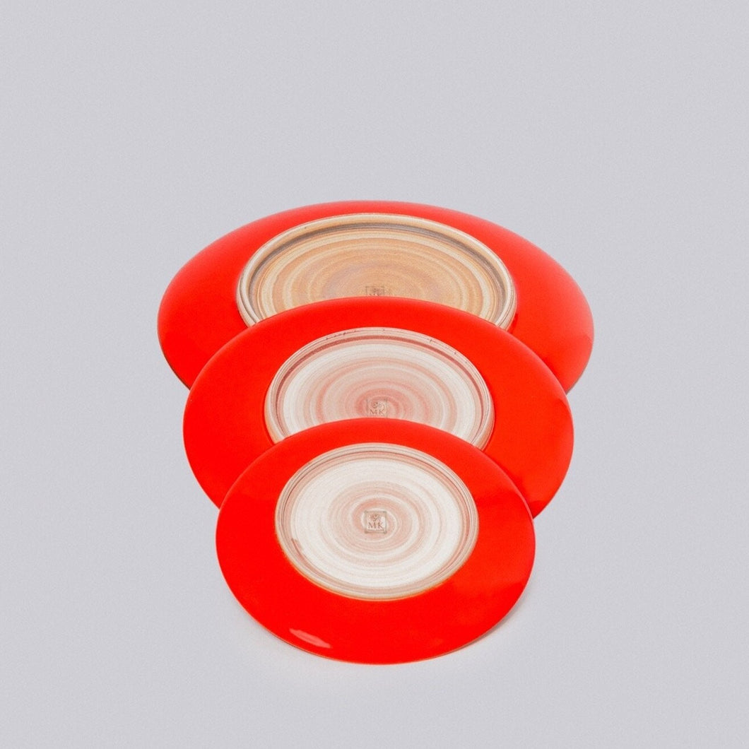 Hermit Plates, Coral Red Middle Kingdom 